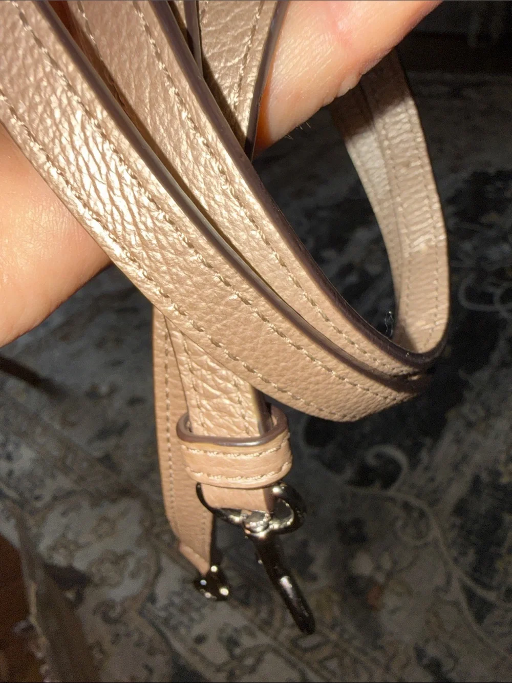 Coach  Leather Bracelet with Silver-Tone Accent